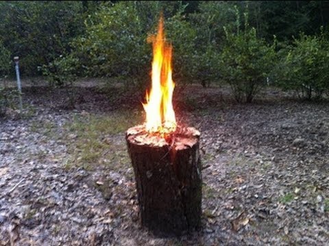 Swedish fire torch one log fire
